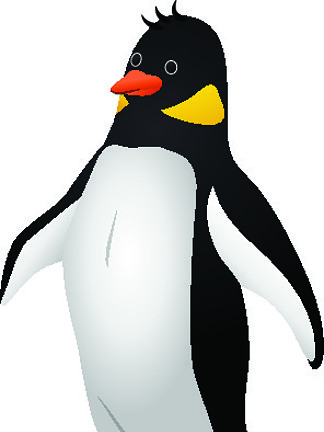 <i>骄</i>傲的企鹅图标。<i>骄</i>傲的企鹅矢量图标的卡通片，用于在白色背景上隔离的网页设计。<i>骄</i>傲的企鹅图标，卡通风格
