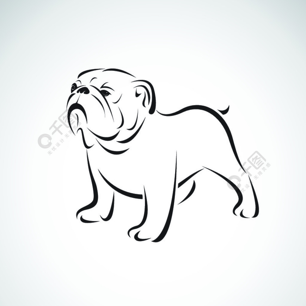 白色背景上的斗牛犬设计矢量宠物动物狗标志或图标易于编辑的分层矢量