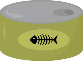 鱼罐头,插图,白色背景上的矢量