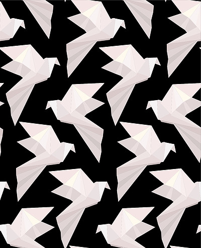 自由飞翔的鸟儿用于织物,壁纸和您的创造力的矢量 3d 图案