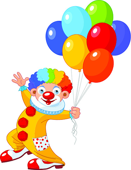 【卡通小丑拿气球】图片免费下载