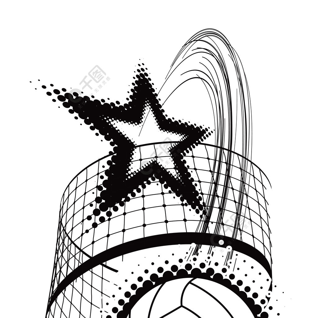 排球运动设计元素在白色的矢量图