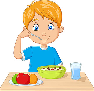 一个小男孩吃饭的头像图片