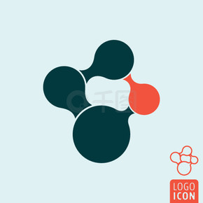 分子图标。分子结构最小设计。矢量图。孤立的分子图标