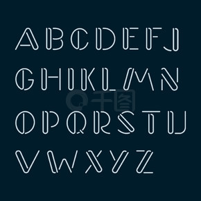 手工制作的拉丁文,英文字母,字体
