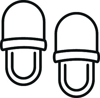 护理拖鞋图标。大纲护理拖鞋矢量图标，用于在白色背景上隔离的网页设计。护理拖鞋图标，轮廓样式