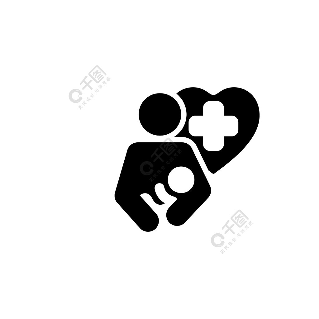 生活护理图标平面设计生活护理图标平面设计孤立的插图母亲抱着一个刚