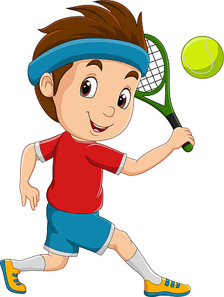 【打网球的小男孩】图片免费下载
