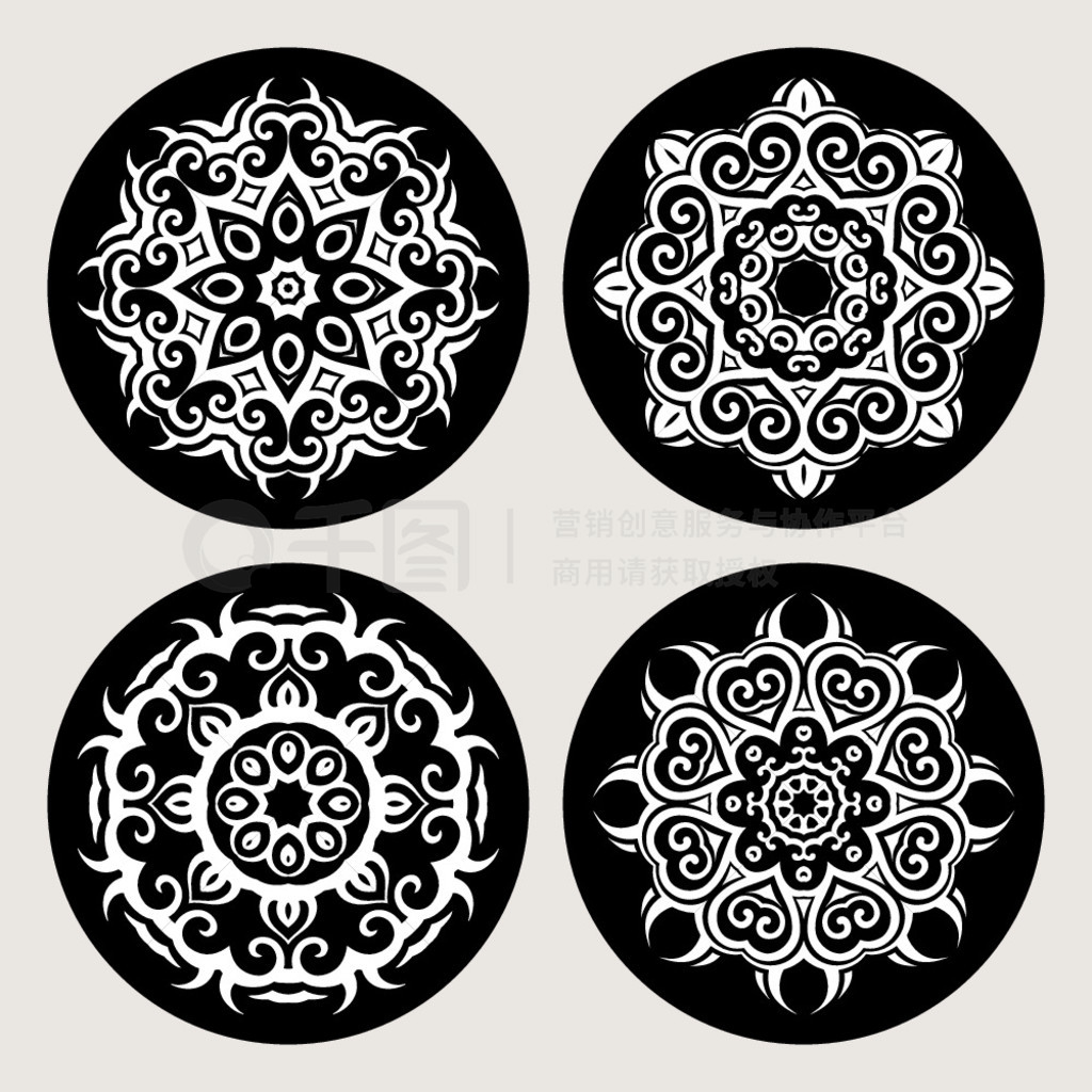 Mandala.Vintage ģʽ.?ݱ޼ɫϵԲװƷ帴ͼϵС