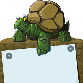 智能乌龟教在纸上显示爪子,并留有文字空间