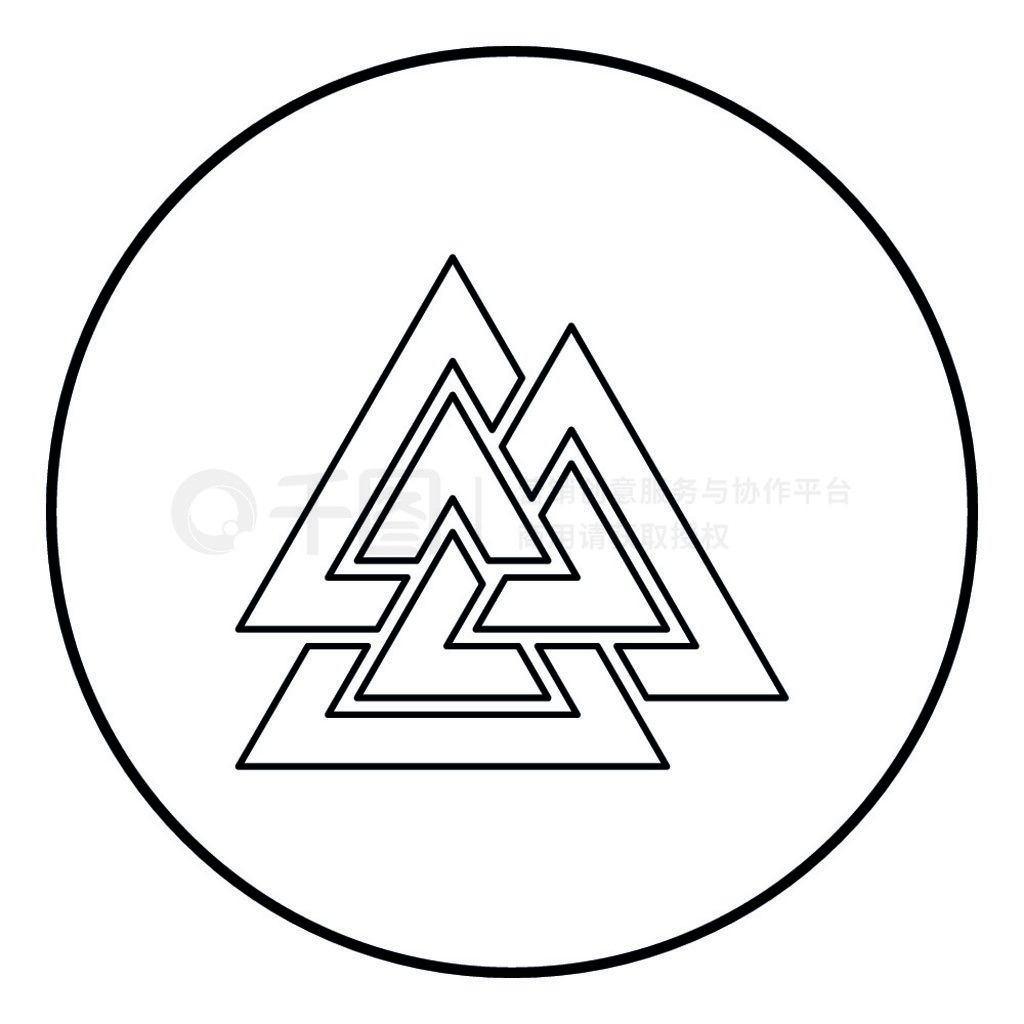 Valknut ŷͼɫʸԲԲβͼƽʽͼ