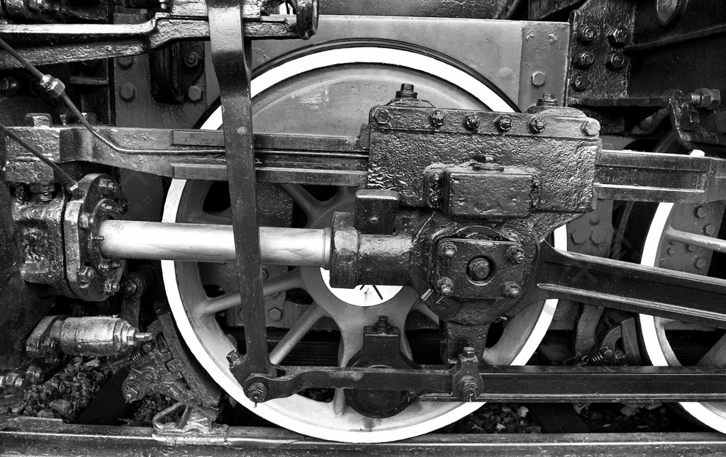 蒸汽机车曲柄连杆复古图像过滤风格