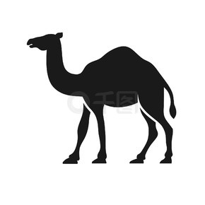 骆驼图形剪影标志设计矢量