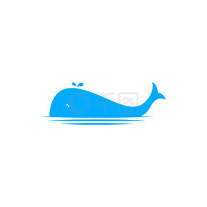 一套鲸鱼标志矢量图标插画概念设计