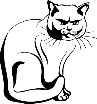 素描涂鸦素描猫字符集9458素描黑白猫手绘画38823素描农场动物猪和猫
