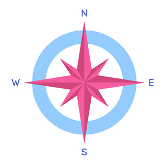 指南针图标。指示北、南、<i>东</i>和西的指南针。eps10。指南针图标。指示北、南、<i>东</i>、西的指南针