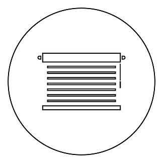 用于办公室百叶窗图标圆形圆形轮廓黑色矢量插图平面样式简单图像