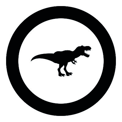 恐龙暴龙 t rex 图标黑色圆形圆形矢量图解
