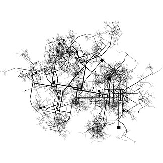具有道路和建筑物顶视图的<i>复</i><i>杂</i>虚构城市地图。错综<i>复</i><i>杂</i>的虚构城市地图