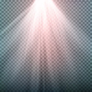 辉光效果。光束射线矢量。阳光特殊镜头耀斑光效。在透明背景上隔离。矢量图。光束射线矢量。光效向量。射线爆裂 Light.Isolated 在透明背景上。向量