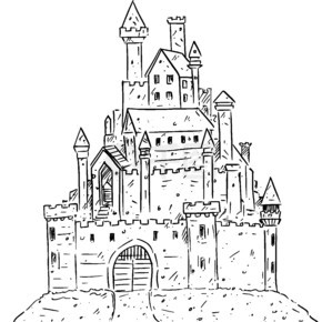 沙子做的城堡简笔画图片