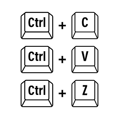 ctrl c,ctrl i> i>v /i> /i> 和 ctrl z 計算機鍵盤按鈕.桌面界面.