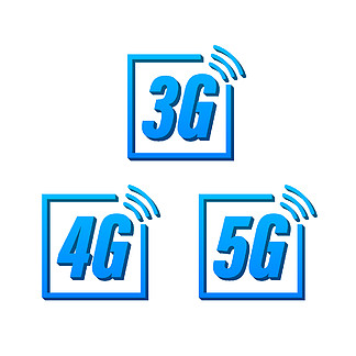 5g,4g,3g 符号集在背景,移动通信技术和智能手机网络上隔离
