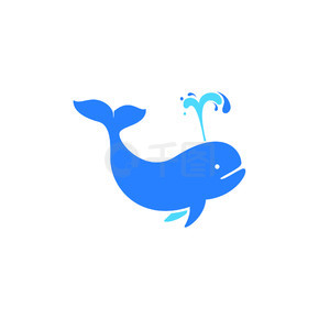 婴儿鲸鱼图标标志创意矢量插图