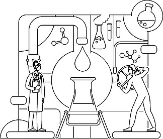 化学实验过程简笔画图片