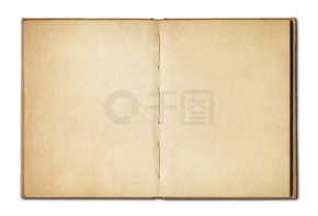 孤立在白色背景上的旧复古本打开的书。孤立在白色背景上的老式打开的书