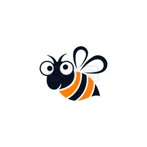 蜜蜂标志矢量图标设计