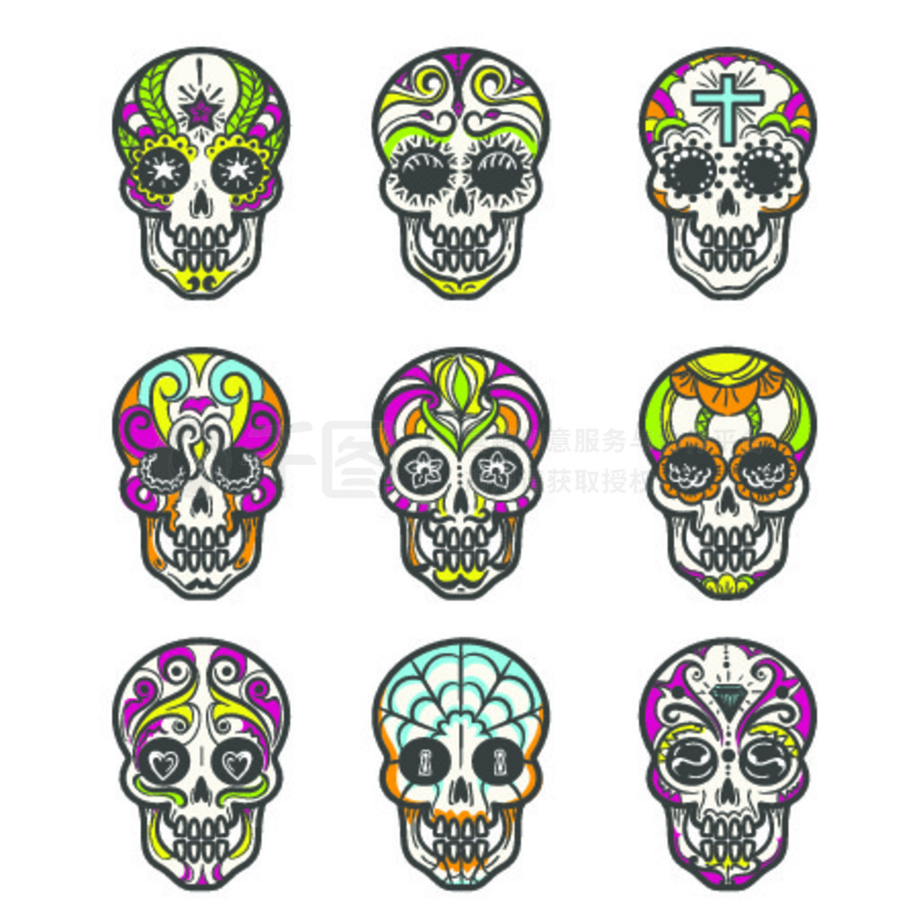 ɫͷͼáڰɫϵĲɫͷǡīֻ calavera Ϊʥڻãdia de los muertos