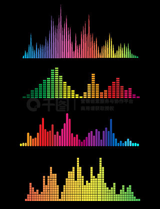 音乐彩色声波设计素材免费下载