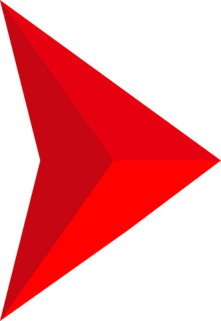 白色背景上的抽象三角箭头图标平面样式有光泽的三角形箭头标志