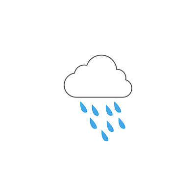 雨天气图标设计模板矢量隔离