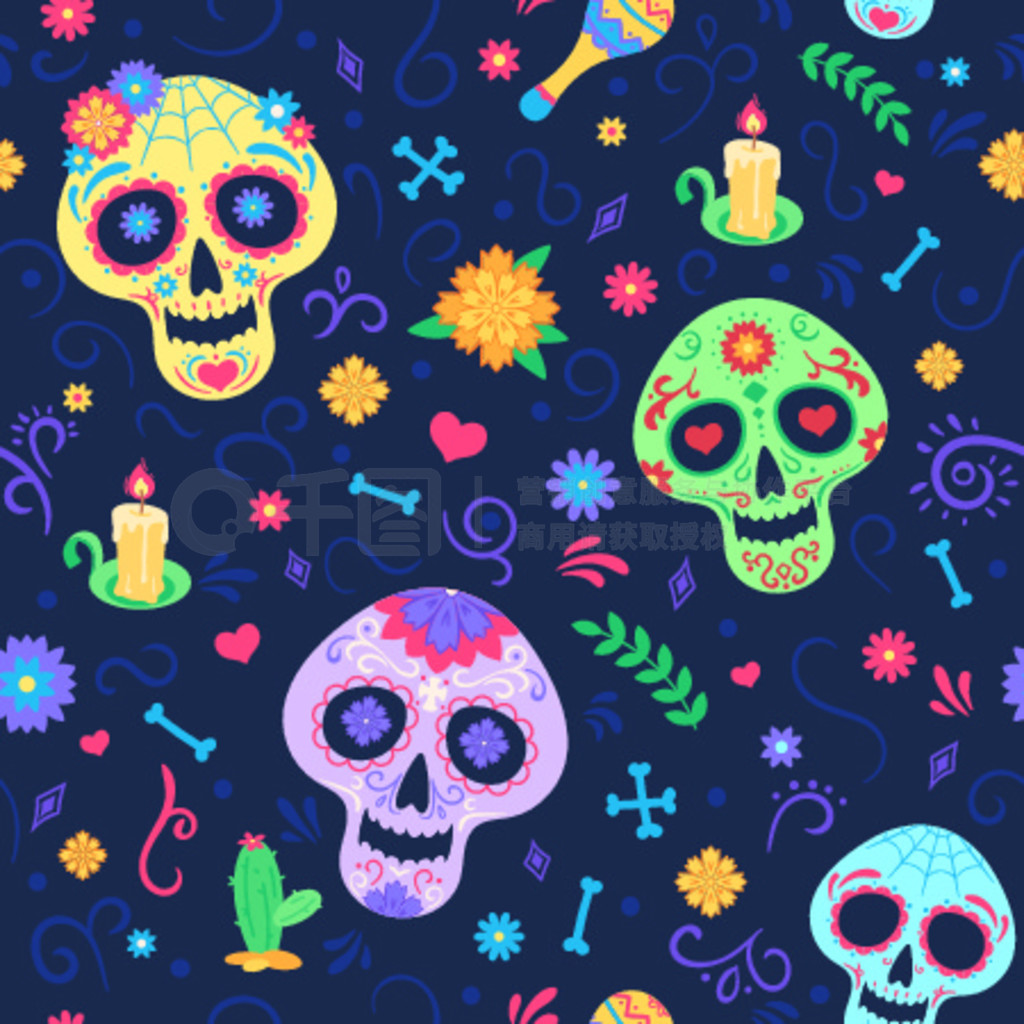 Dia de los muertos ģʽռڷšͷǺʻ˹īɶԲɫ޷ʸīͼɫʥڡ Dia de los muertos ģʽռڷ