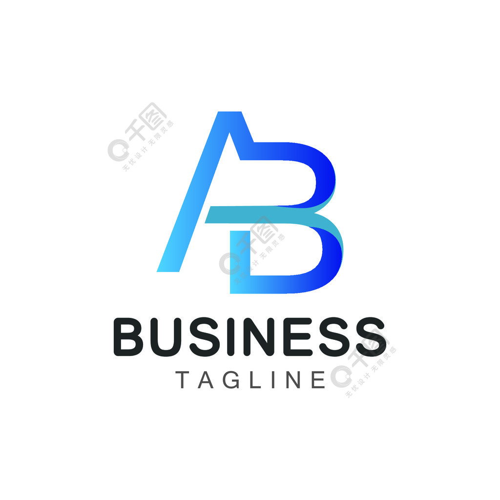 创意字母ab标志抽象的商业标志设计模板