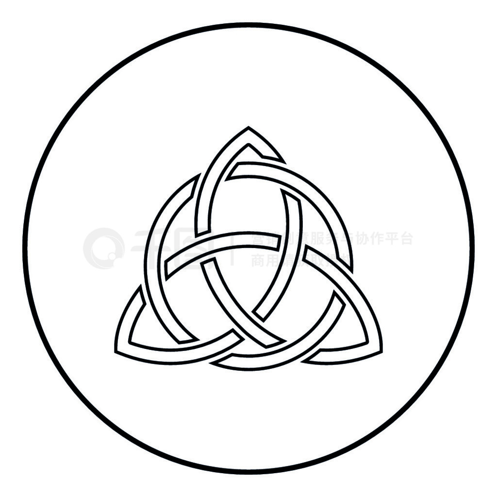 Triquetra in circle Trikvetr ״ Trinity ͼɫʸԲԲβͼƽʽͼ