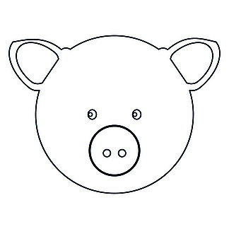 简约猪头元素之红色剪纸套图21403117猪头贴纸矢量插画猪头贴纸矢量