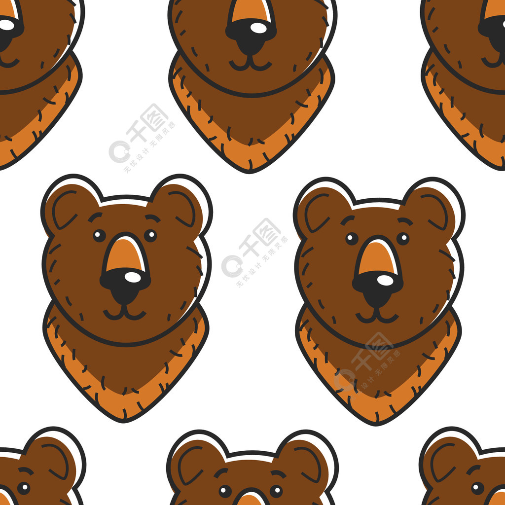 熊俄罗斯符号无缝模式森林动物