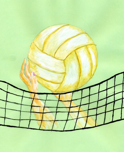 排球素描画法图片