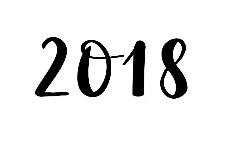 矢量圖.帶有黑色數字的賀卡新年設計模板. 2018 手繪 i> i>720_466