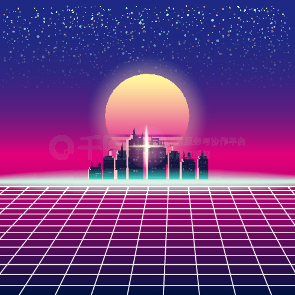 Synthwave δɾС Synthwave δС̫Ǻͷļ޺沨ƺԪؿƻ 80  90 ռ䡣ʸͼģ뱳