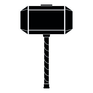 雷神之锤 mjolnir 图标黑色矢量插图平面样式简单图像