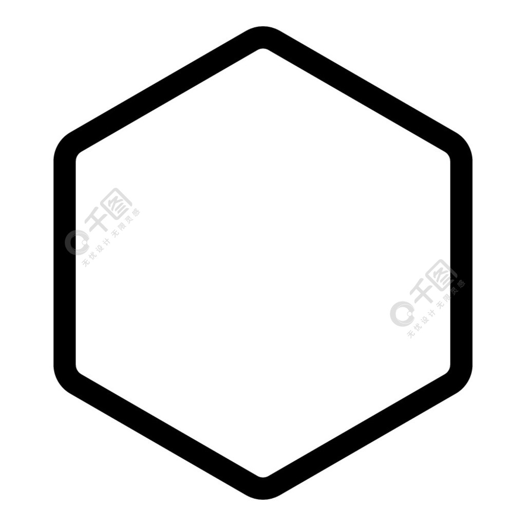 六边形元素图标黑色矢量插图平面样式简单图像