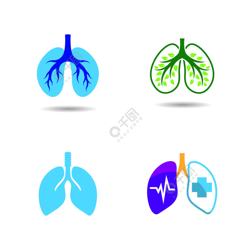 肺标志模板矢量图标设计