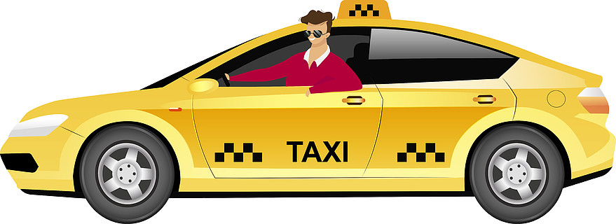 出租车司机在汽车平面颜色矢量不露面字符