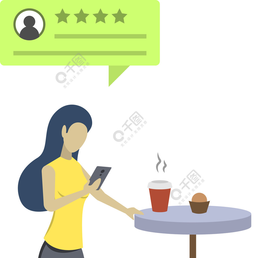 消费者,客户反馈质量评价咖啡店评级在白色的孤立的卡通人物