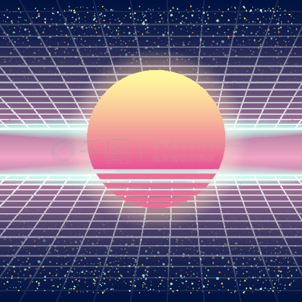 Synthwave δ̫ͷļ Synthwave δ̫ͷļ޺沨ƺԪؿƻ 80  90 ռ䡣ʸͼģ뱳