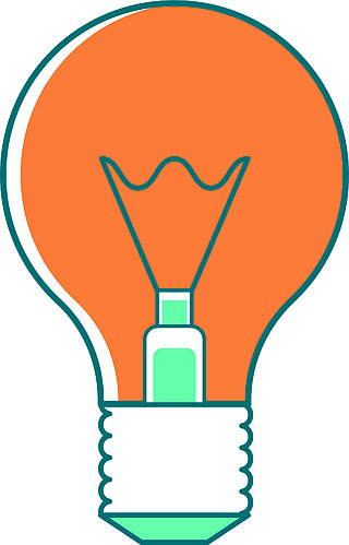 发明的灵感节能灯电灯泡用于网页图形设计和动画的灯隔离卡通插图